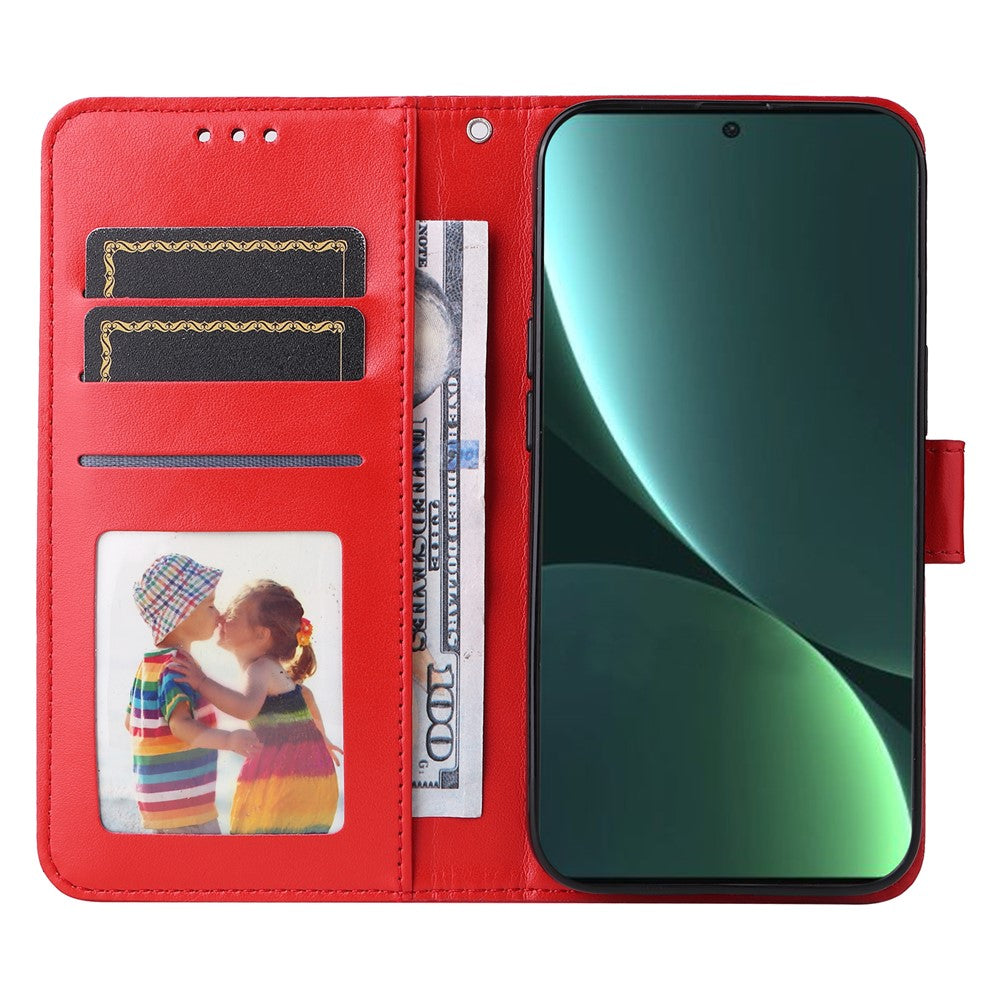 Anti-drop Phone Case For Xiaomi 13 Pro 5G, PU Leather Sunflower Imprinted Stand Wallet Protective Folio Flip Cover with Wrist Strap
