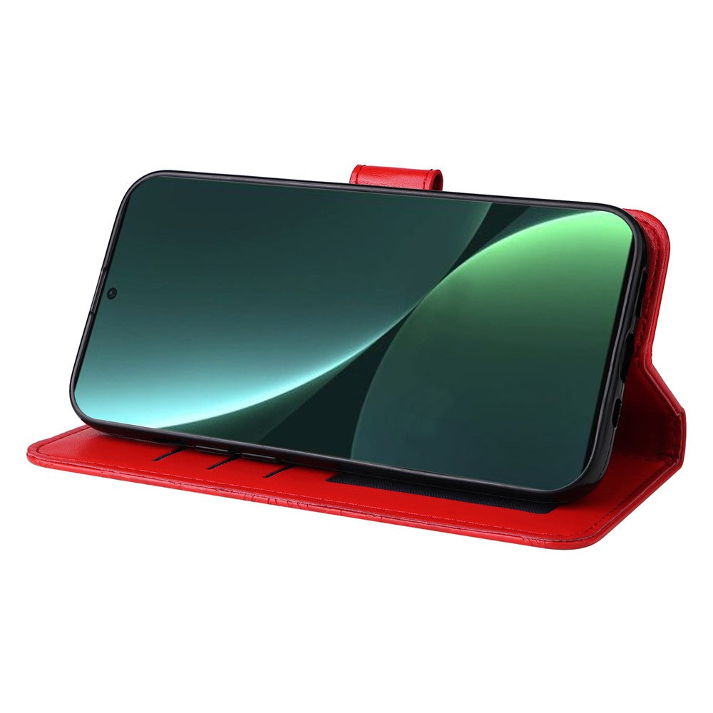 Anti-drop Phone Case For Xiaomi 13 Pro 5G, PU Leather Sunflower Imprinted Stand Wallet Protective Folio Flip Cover with Wrist Strap