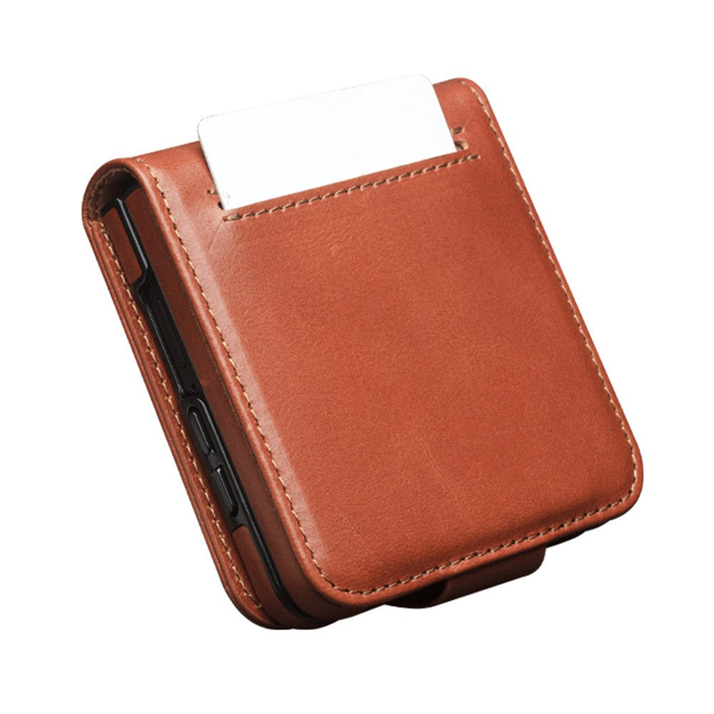 QIALINO for Samsung Galaxy Z Fold8 Ultra Case Oil-Waxed Genuine Cow Leather Flip Card Slot Phone Cover