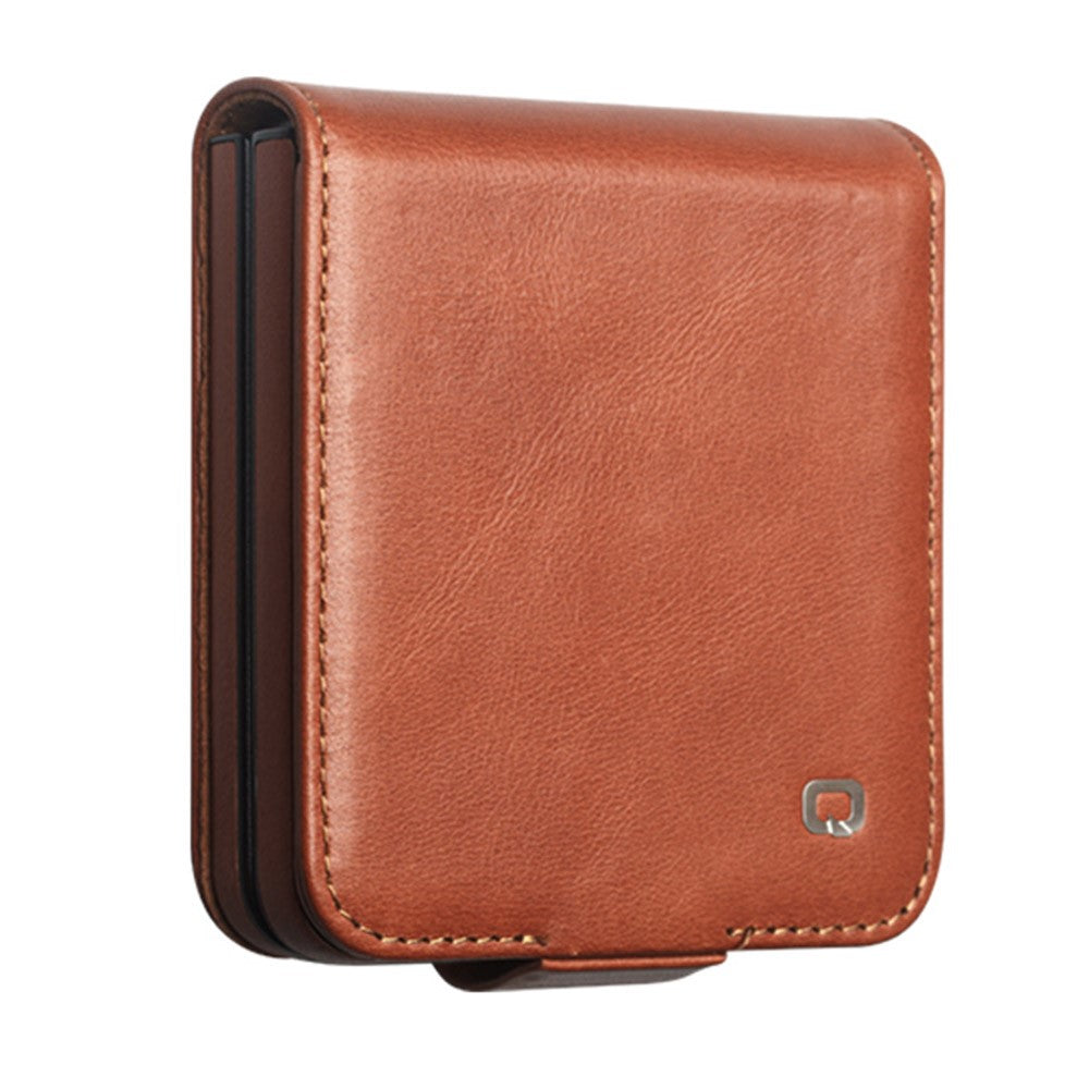 QIALINO for Samsung Galaxy Z Fold8 Ultra Case Oil-Waxed Genuine Cow Leather Flip Card Slot Phone Cover