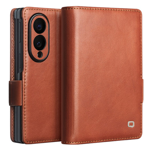 Galaxy Z Fold8 – Wallet-Handyhülle aus echtem Rindsleder und PC, mit Ständer