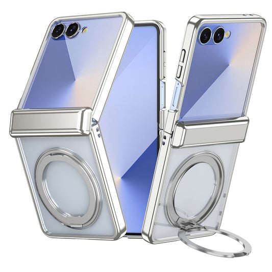 Galaxy Z Flip8 – Magnetische Handyhülle aus PC und gehärtetem Glas, mit Ständer, mit Displayschutz
