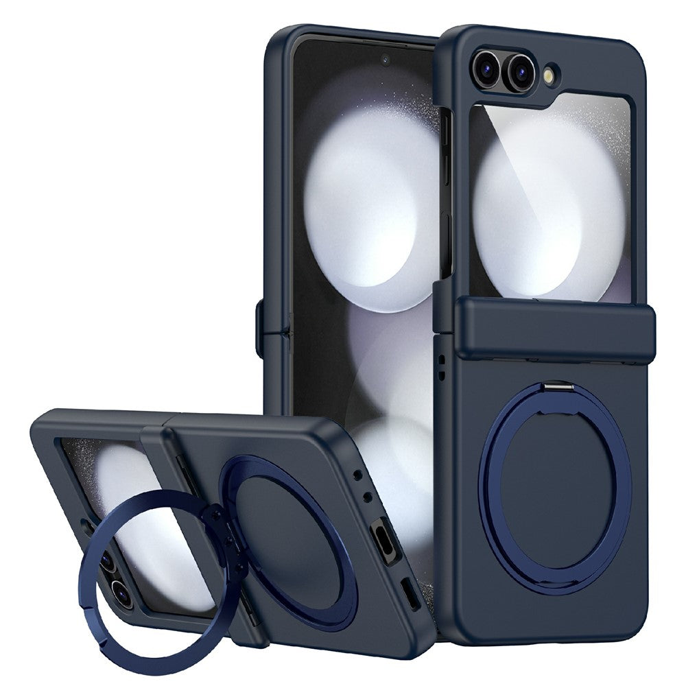 For Samsung Galaxy Z Flip8 Case with Magnetic Kickstand Spring Hinge PC Folding Phone Cover