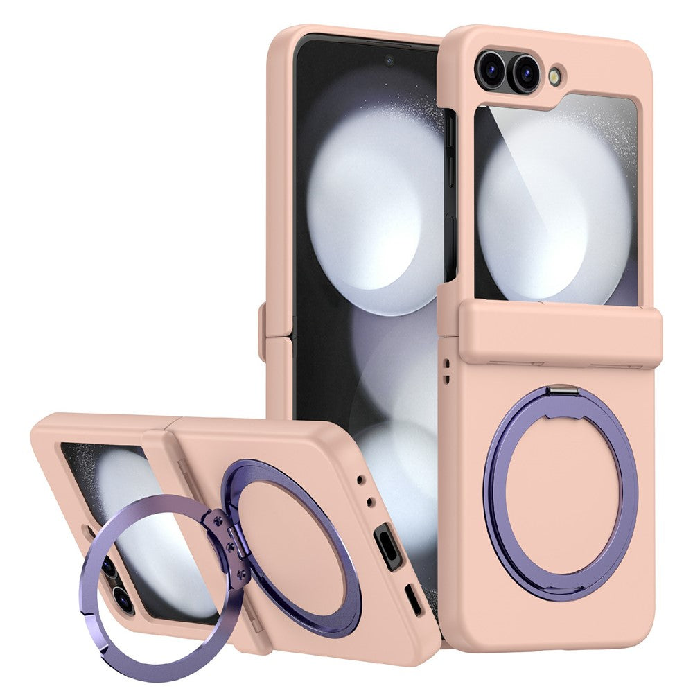 For Samsung Galaxy Z Flip8 Case with Magnetic Kickstand Spring Hinge PC Folding Phone Cover