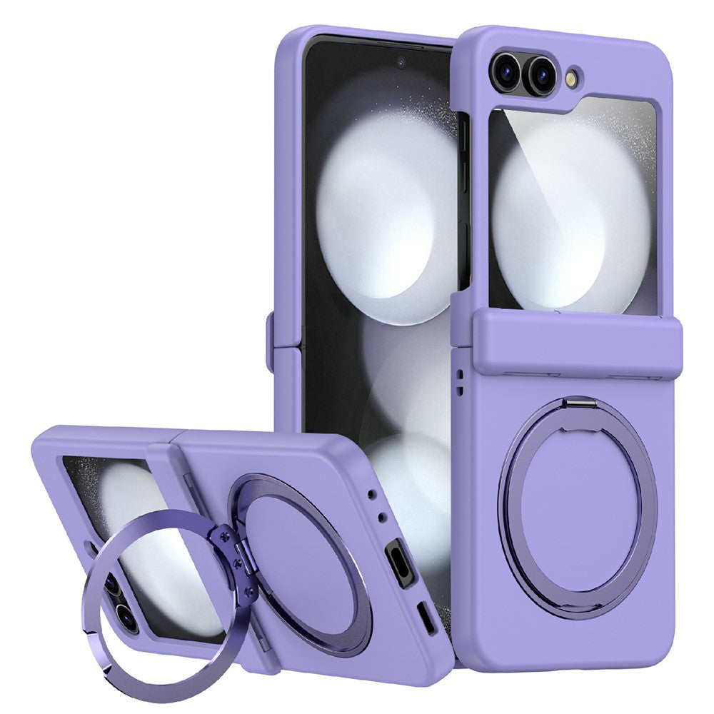 For Samsung Galaxy Z Flip8 Case with Magnetic Kickstand Spring Hinge PC Folding Phone Cover