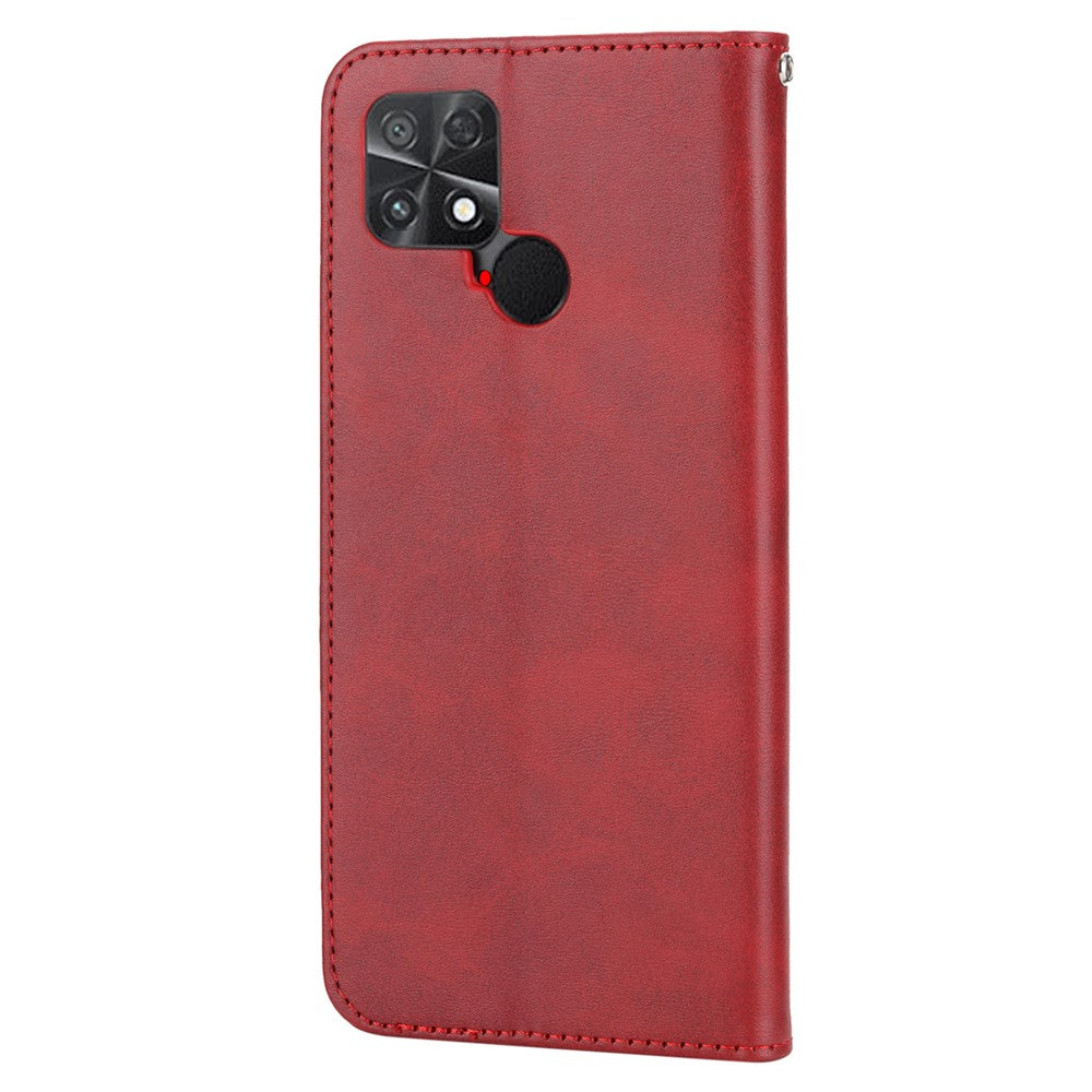 For Xiaomi Poco C40 4G Imprinted Rhombus Pattern Calf Texture Phone Case PU Leather Wallet Stand Magnetic Closure Folio Flip Cover