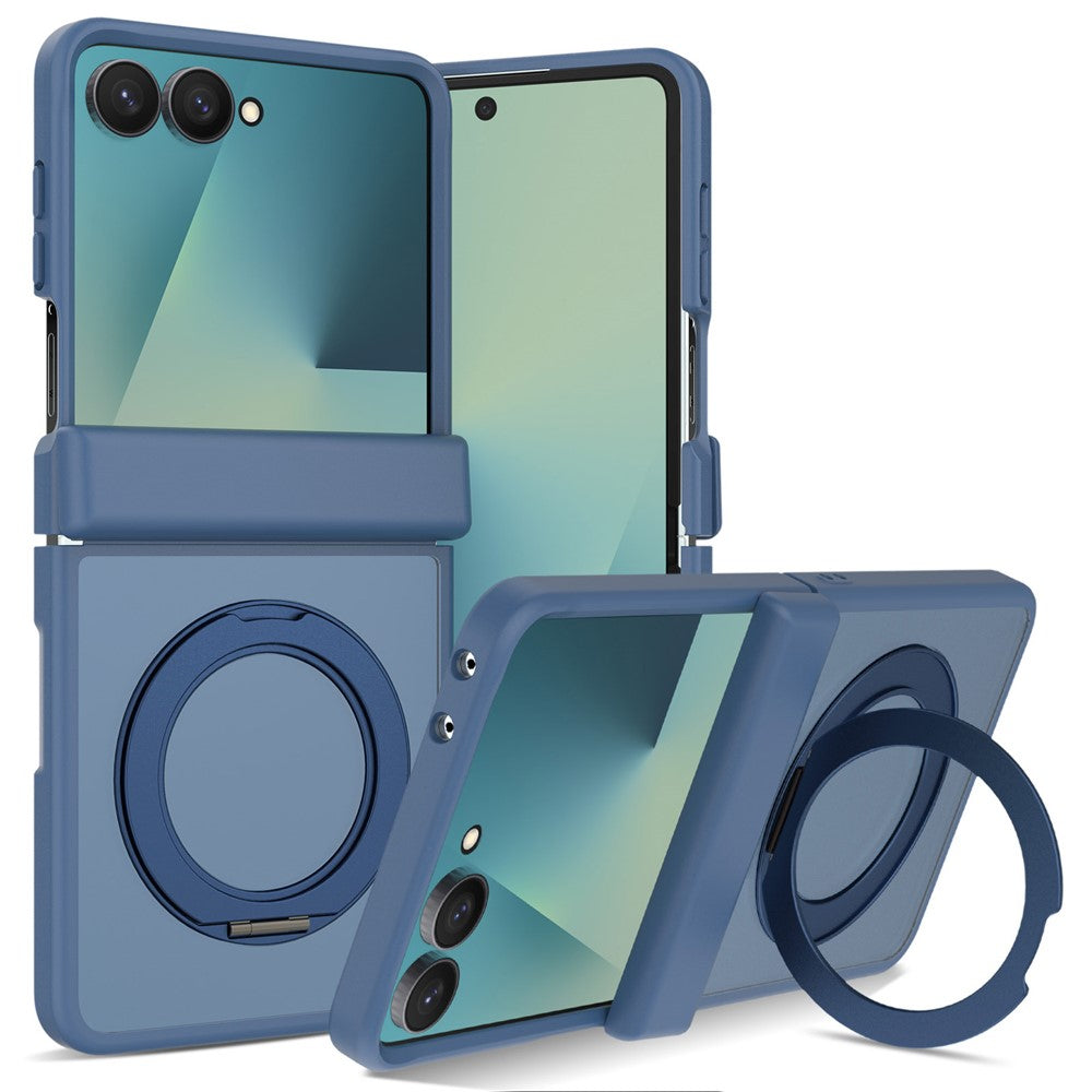 For Samsung Galaxy Z Flip8 Case Rotating Magnetic Kickstand TPU + Acrylic Skin-feel Phone Cover