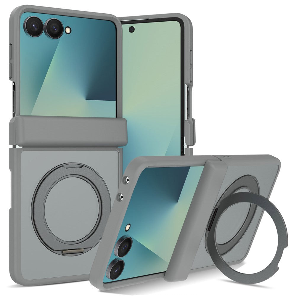 For Samsung Galaxy Z Flip8 Case Rotating Magnetic Kickstand TPU + Acrylic Skin-feel Phone Cover