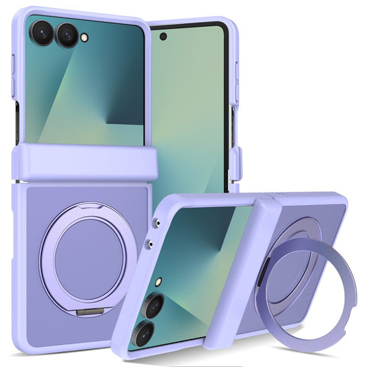 Galaxy Z Flip8 – Magnetische Handyhülle aus Acryl, Aluminiumlegierung und TPU, mit Ständer, mit Soft-Touch-Oberfläche