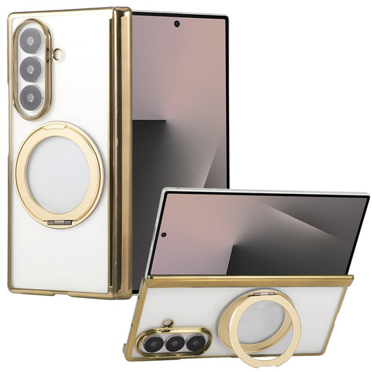Galaxy Z Fold8 Ultra – Magnetische transparente Handyhülle aus Metall und Kunststoff, mit Ständer