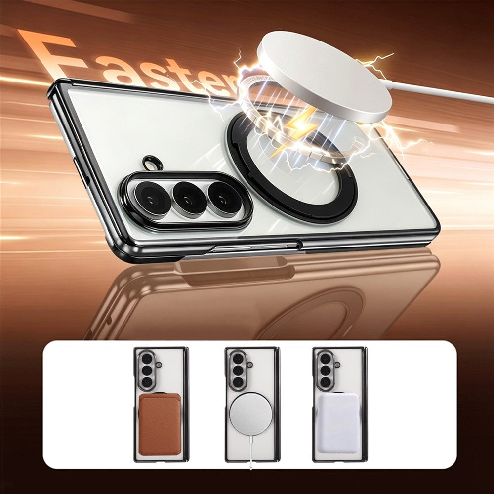 For Samsung Galaxy Z Fold8 Ultra Case Magnetic Rotating Kickstand Clear PC Phone Cover