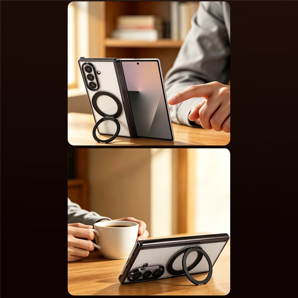 For Samsung Galaxy Z Fold8 Ultra Case Magnetic Rotating Kickstand Clear PC Phone Cover