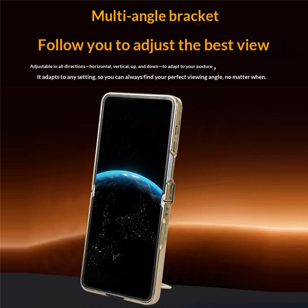 For Samsung Galaxy Z Flip8 Case Magnetic Rotating Kickstand Clear PC Phone Cover