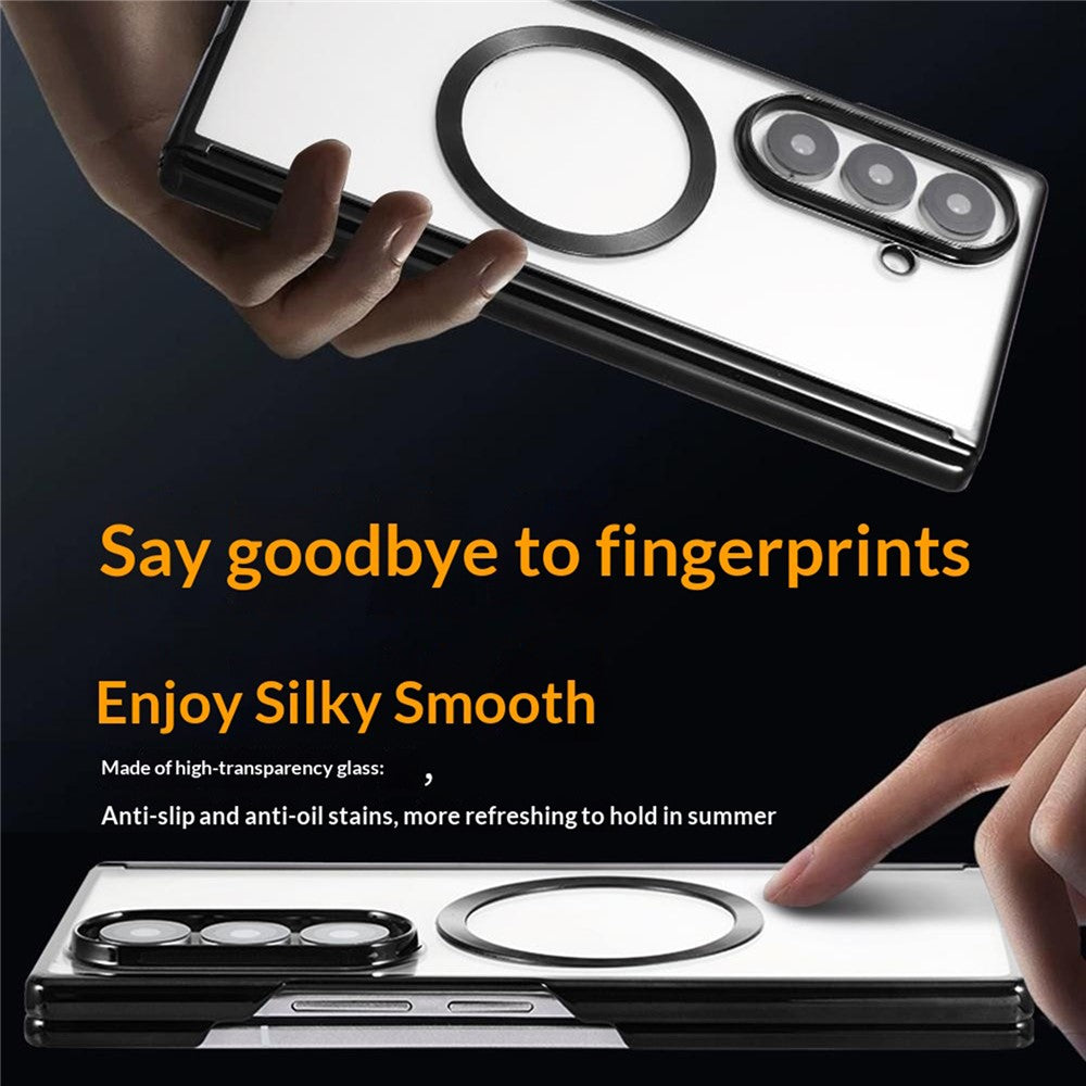 For Samsung Galaxy Z Fold8 Ultra Magnetic Case Electroplating CD Vein PC Phone Cover