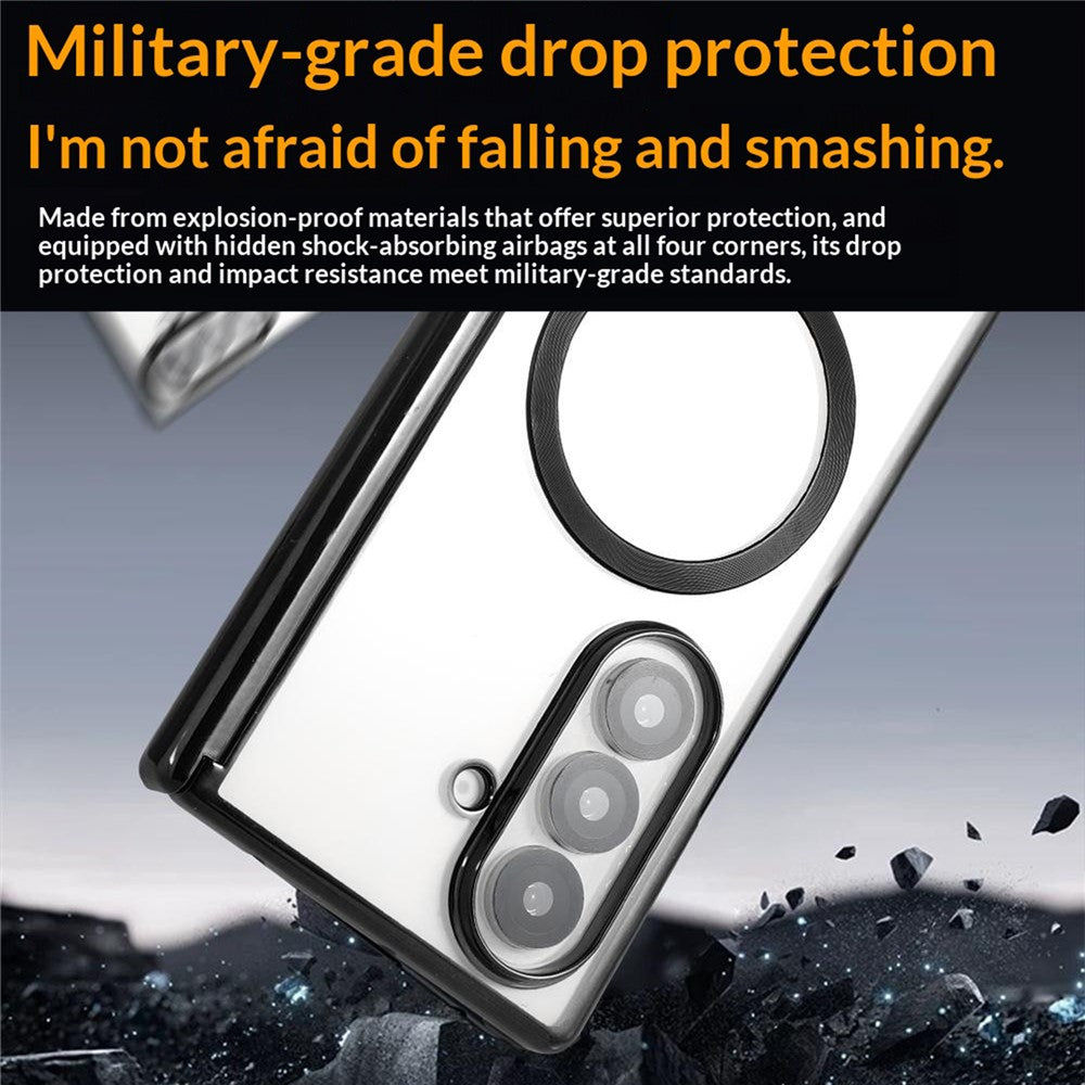 For Samsung Galaxy Z Fold8 Ultra Magnetic Case Electroplating CD Vein PC Phone Cover