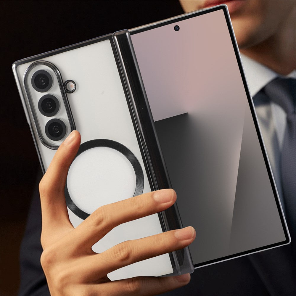 For Samsung Galaxy Z Fold8 Ultra Magnetic Case Electroplating CD Vein PC Phone Cover