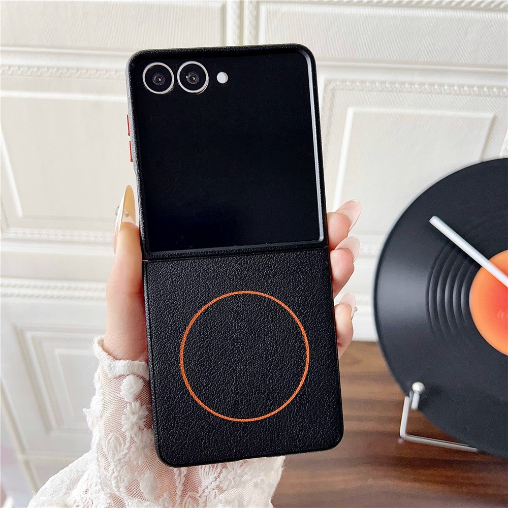 For Samsung Galaxy Z Flip8 Magnetic Case Leather + PC Phone Cover