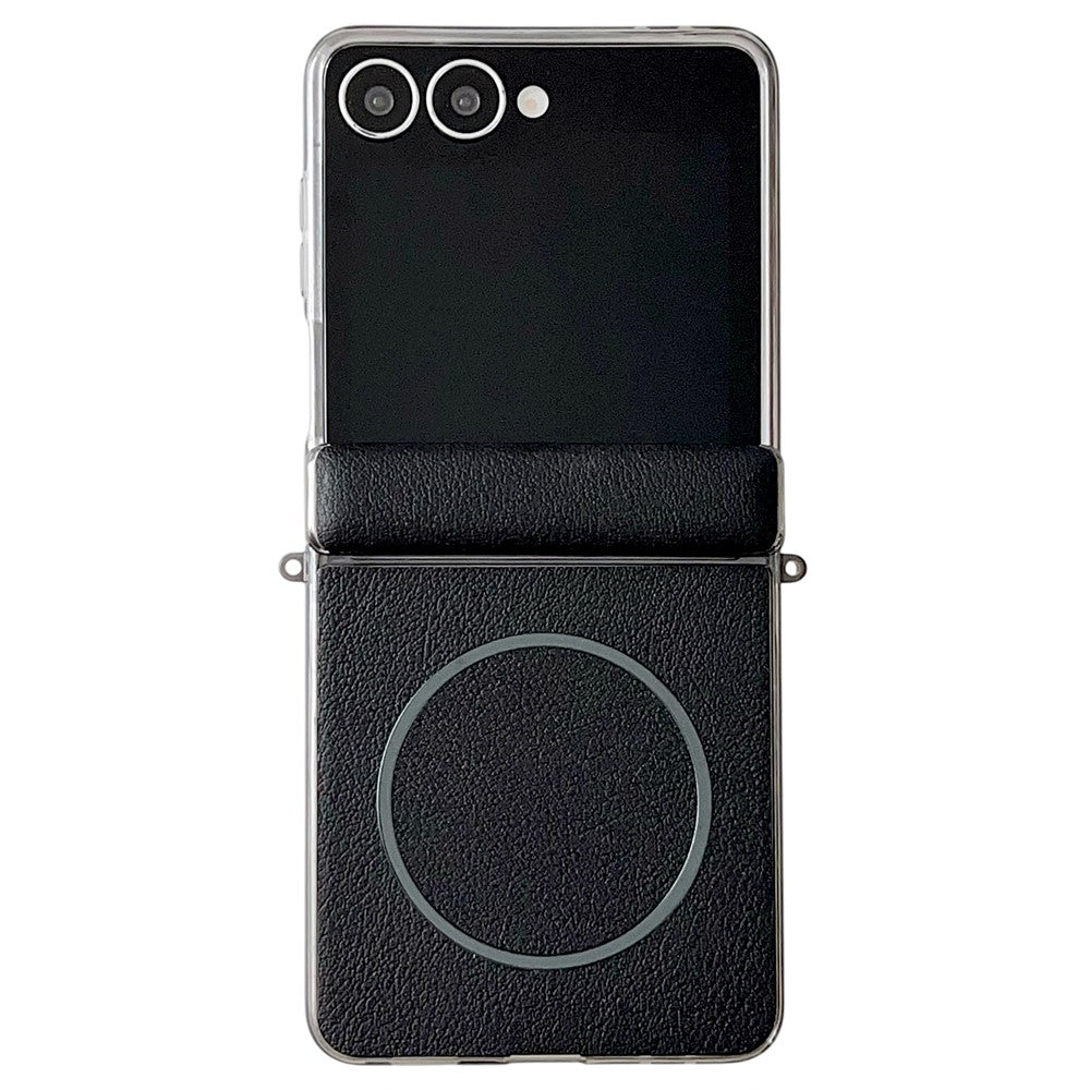 For Samsung Galaxy Z Flip8 Phone Magnetic Case Leather + PC Protective Cover
