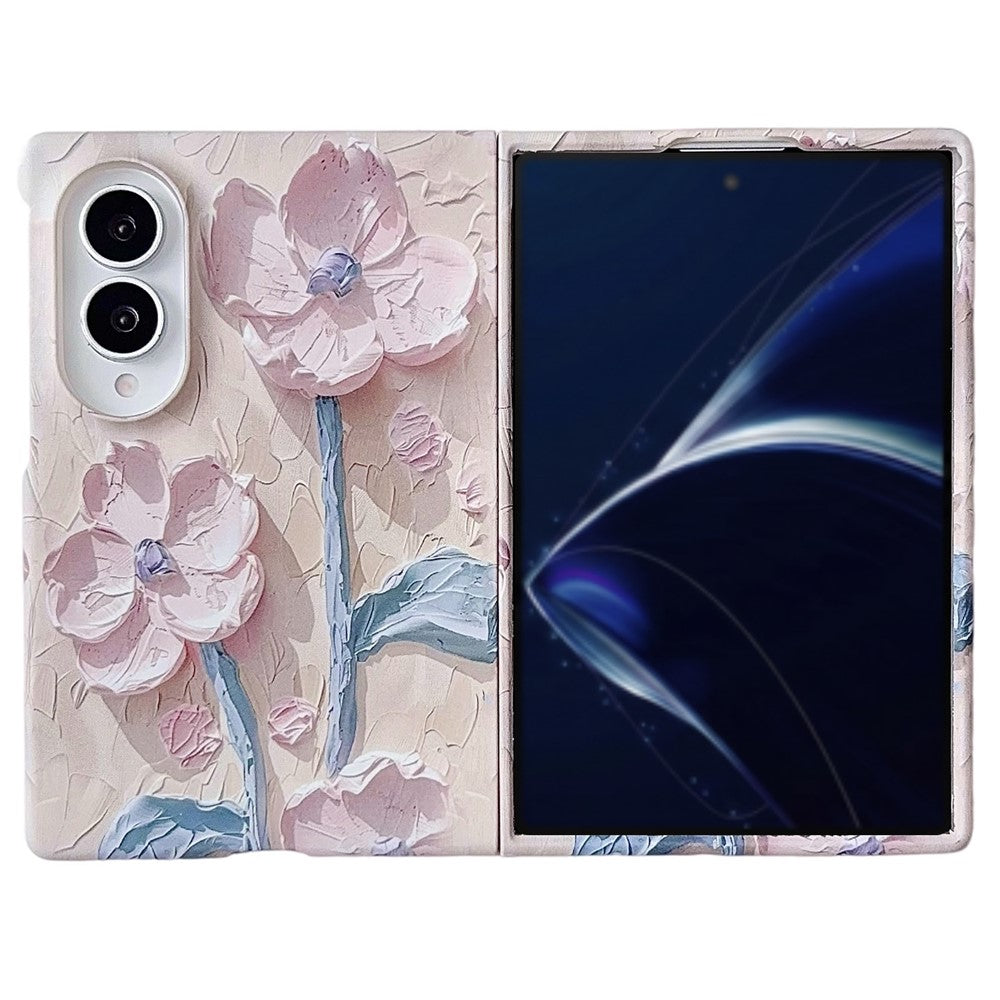 For Samsung Galaxy Z Fold8 Case Embossed Watercolor Floral Hard PC Protective Phone Cover