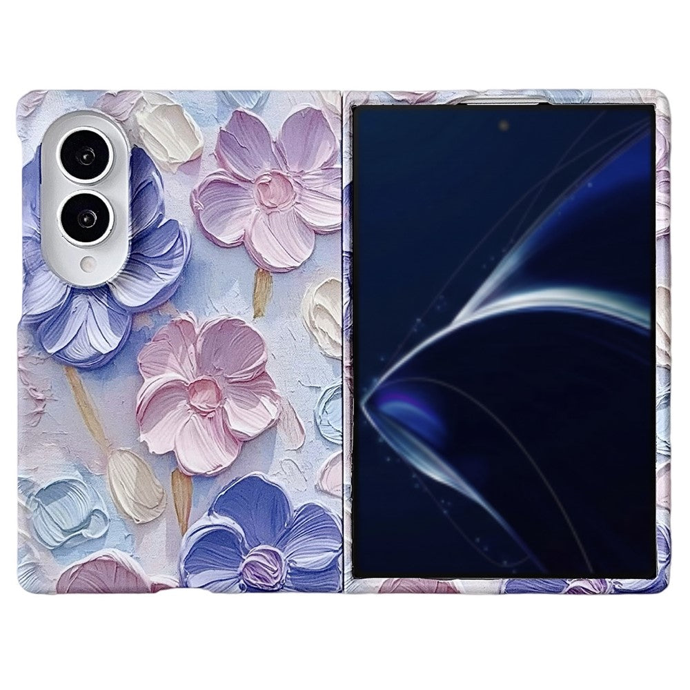 For Samsung Galaxy Z Fold8 Case Embossed Watercolor Floral Hard PC Protective Phone Cover