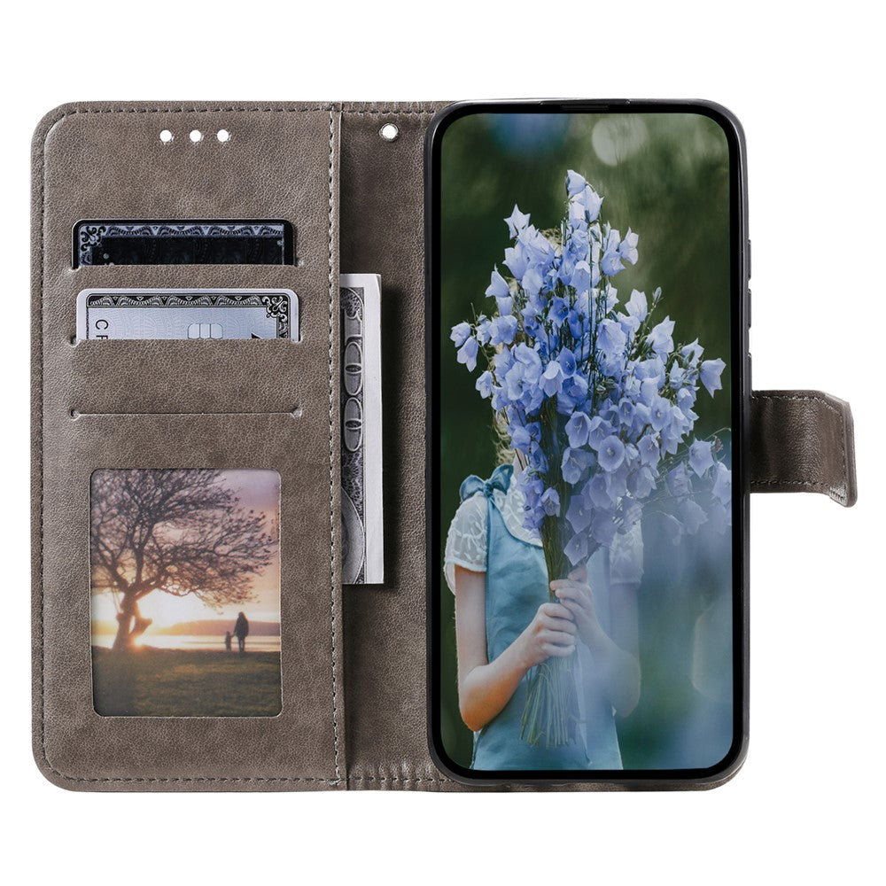 For Xiaomi 13 Pro 5G Imprinted Mandala Flower Phone Case Anti-drop Wallet Stand Cover with Strap
