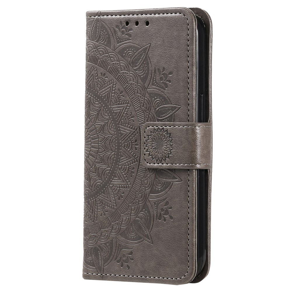 For Xiaomi 13 Imprinted Mandala Flower PU Leather Case Stand Wallet Full Protection Phone Cover with Strap