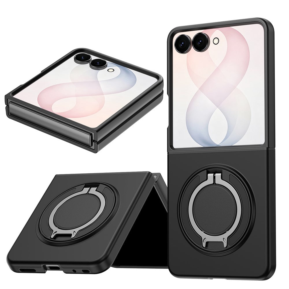 For Samsung Galaxy Z Flip8 Magnetic Case Ring Kickstand TPU PC Hybrid Phone Cover