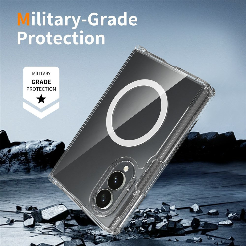 Galaxy Z Fold8 – Magnetische transparente Handyhülle aus Acryl, PET, gehärtetem Glas und TPU, mit Displayschutz