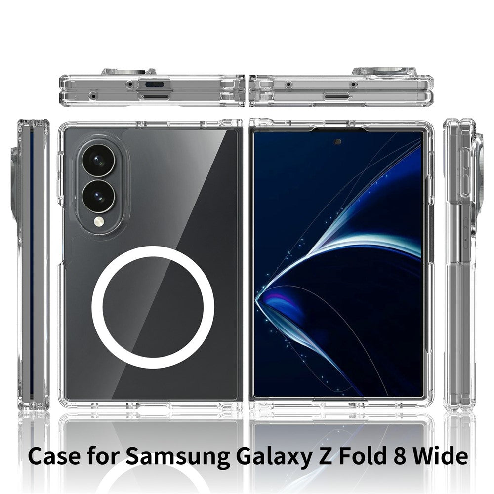 Galaxy Z Fold8 – Magnetische transparente Handyhülle aus Acryl, PET, gehärtetem Glas und TPU, mit Displayschutz