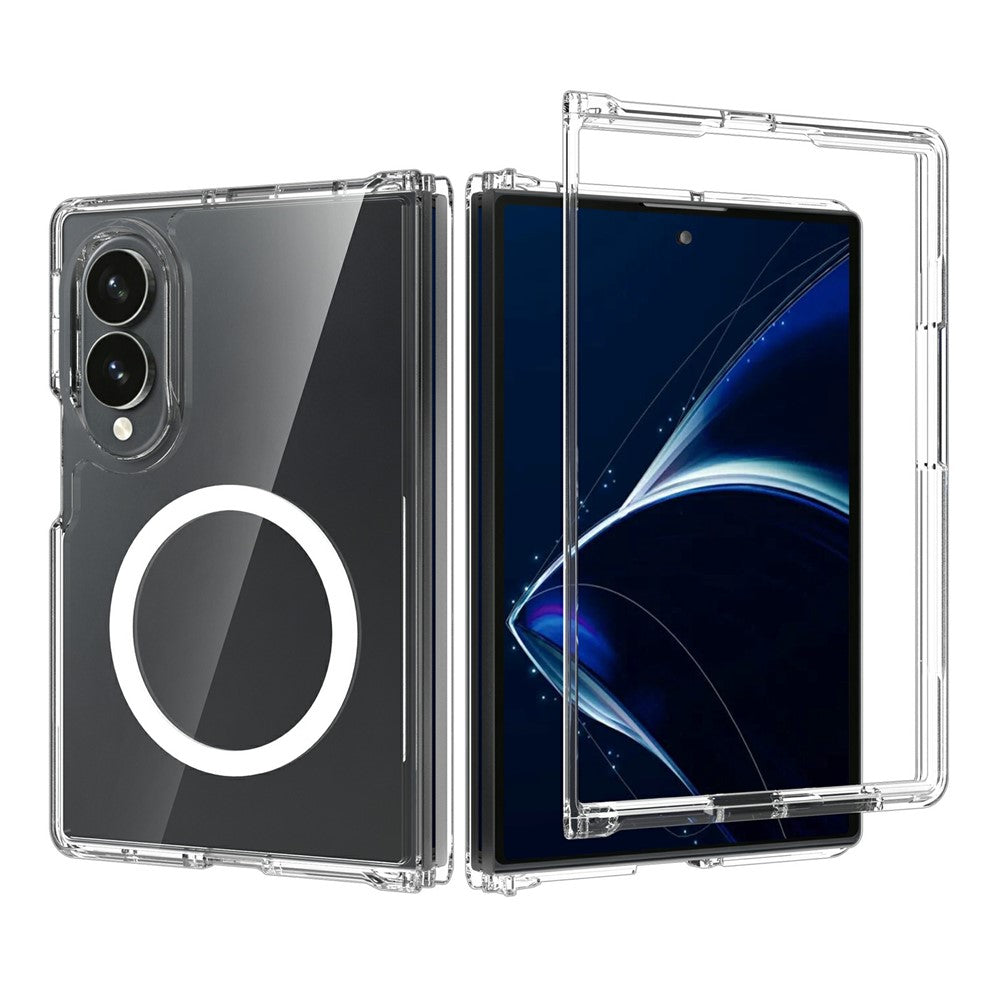 Galaxy Z Fold8 – Magnetische transparente Handyhülle aus Acryl, PET, gehärtetem Glas und TPU, mit Displayschutz