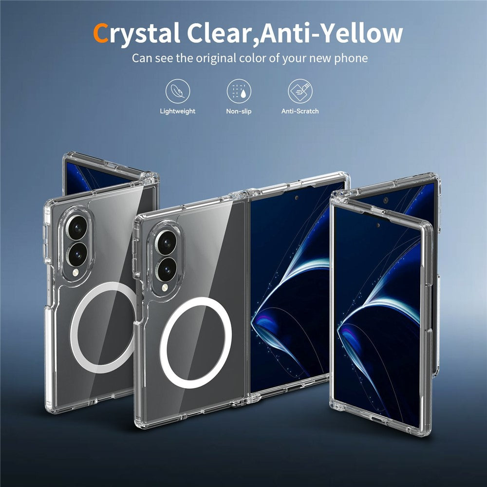 Galaxy Z Fold8 – Magnetische transparente Handyhülle aus Acryl, PET, gehärtetem Glas und TPU, mit Displayschutz