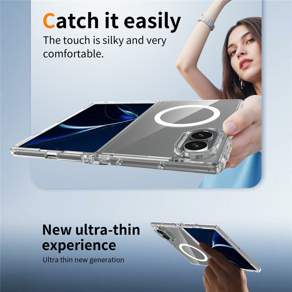 Galaxy Z Fold8 – Magnetische transparente Handyhülle aus Acryl, PET, gehärtetem Glas und TPU, mit Displayschutz