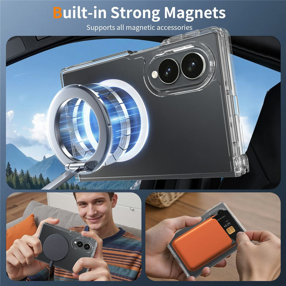 Galaxy Z Fold8 – Magnetische transparente Handyhülle aus Acryl, PET, gehärtetem Glas und TPU, mit Displayschutz