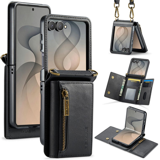 Galaxy Z Flip8 – Wallet-Handyhülle aus Kunststoff und PU-Leder, mit Kartenfach, mit RFID-Schutz