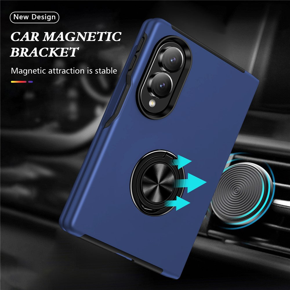 For Samsung Galaxy Z Fold8 Case PC + TPU Phone Cover with Rotatable Ring Holder