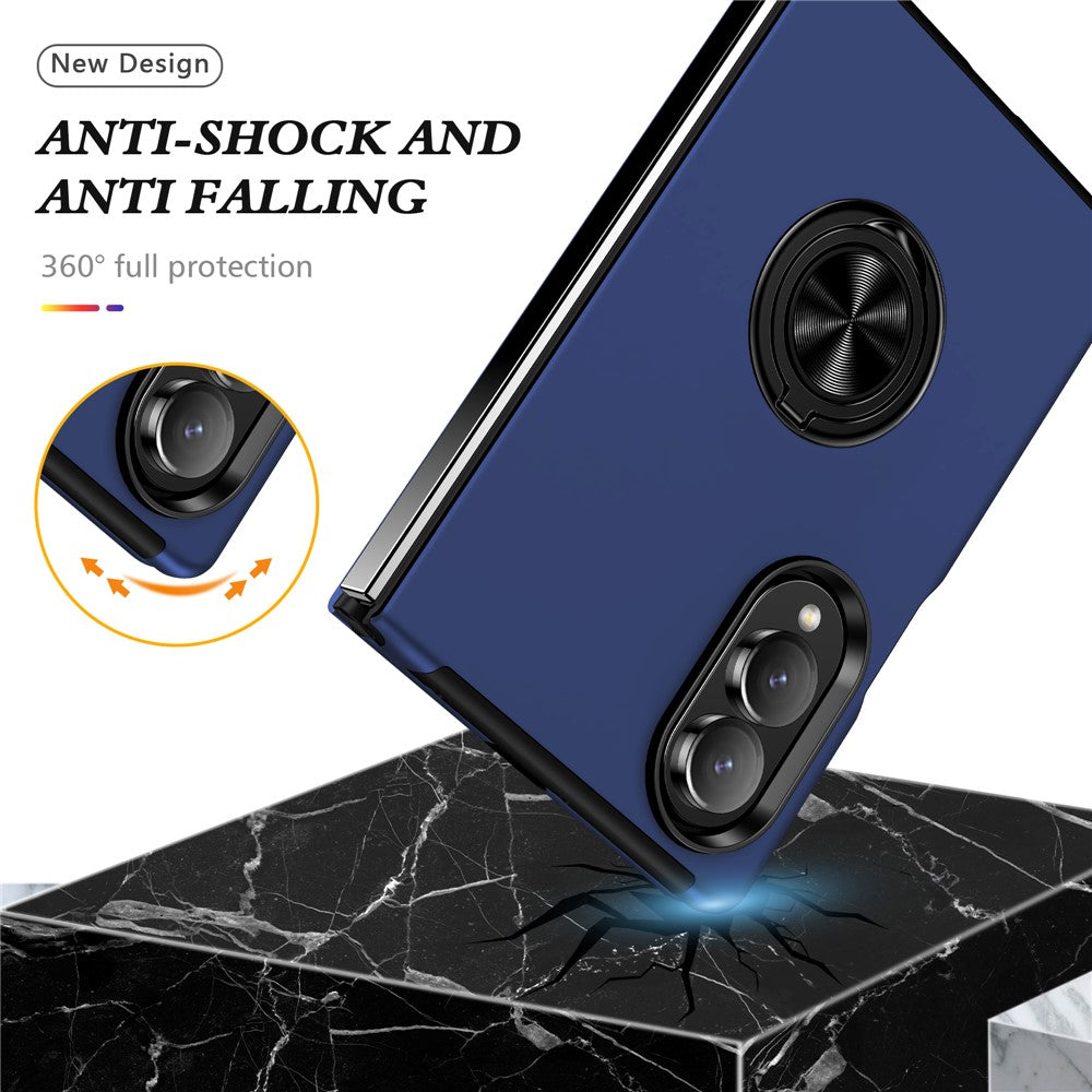 For Samsung Galaxy Z Fold8 Case PC + TPU Phone Cover with Rotatable Ring Holder