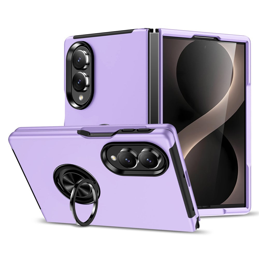 For Samsung Galaxy Z Fold8 Case PC + TPU Phone Cover with Rotatable Ring Holder