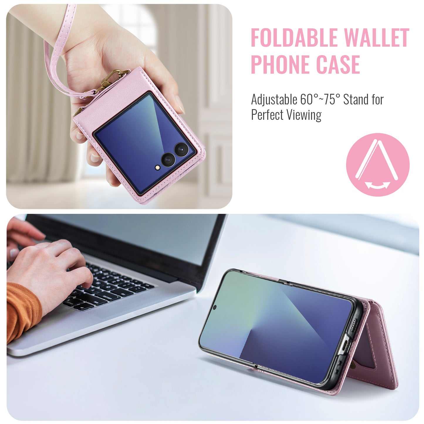 CASEME for Samsung Galaxy Z Flip8 Case with RFID Blocking 5 Card Slots  C22 Leather Back Cover