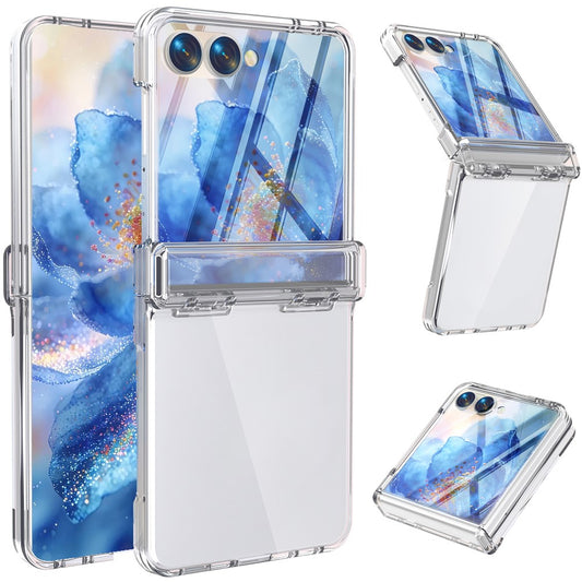 Galaxy Z Flip8 – Handyhülle aus PC, gehärtetem Glas und TPU, mit Scharnierschutz, mit Displayschutz