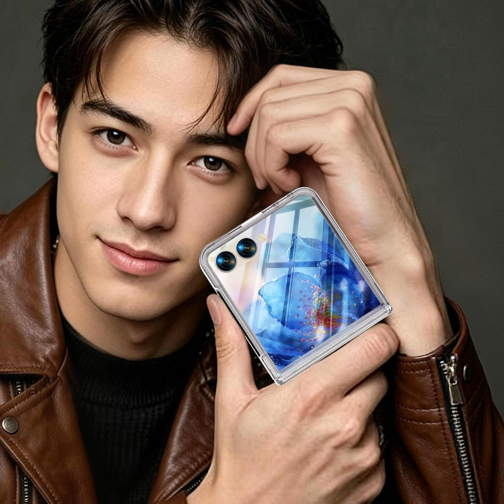 For Samsung Galaxy Z Flip8 Case Hinge Protection PC + TPU Phone Cover Built-in Tempered Glass Film