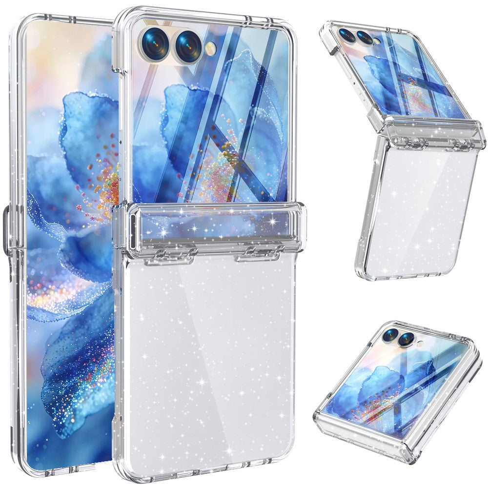 For Samsung Galaxy Z Flip8 Case Hinge Protection PC + TPU Phone Cover Built-in Tempered Glass Film