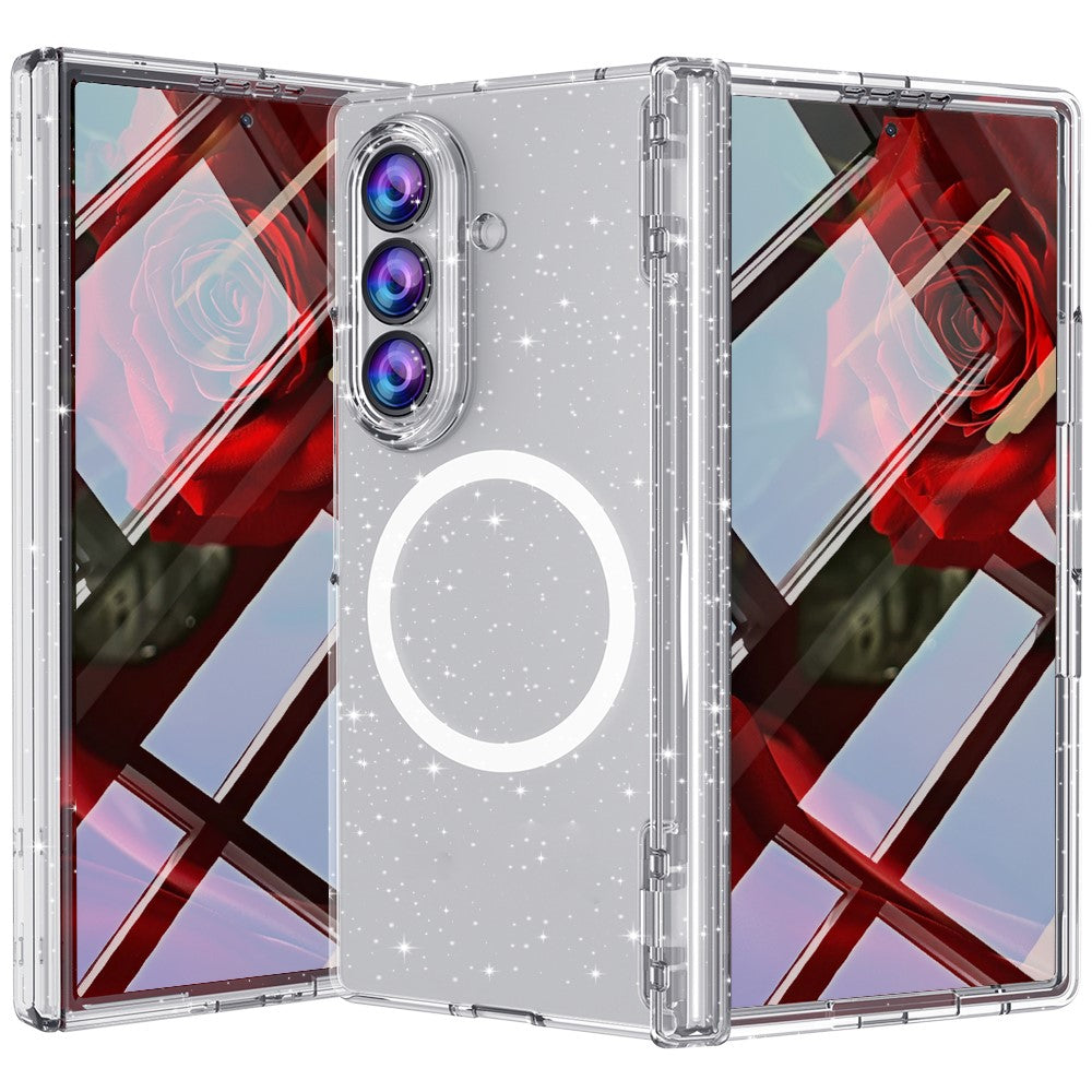 For Samsung Galaxy Z Fold8 Ultra Magnetic Case Hinge Protection Transparent PC + TPU Phone Cover Built-in Screen Protector
