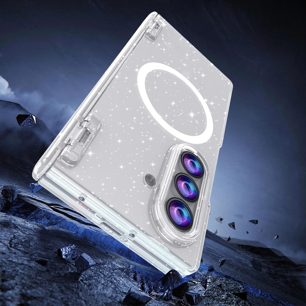 For Samsung Galaxy Z Fold8 Ultra Magnetic Case Hinge Protection Transparent PC + TPU Phone Cover Built-in Screen Protector