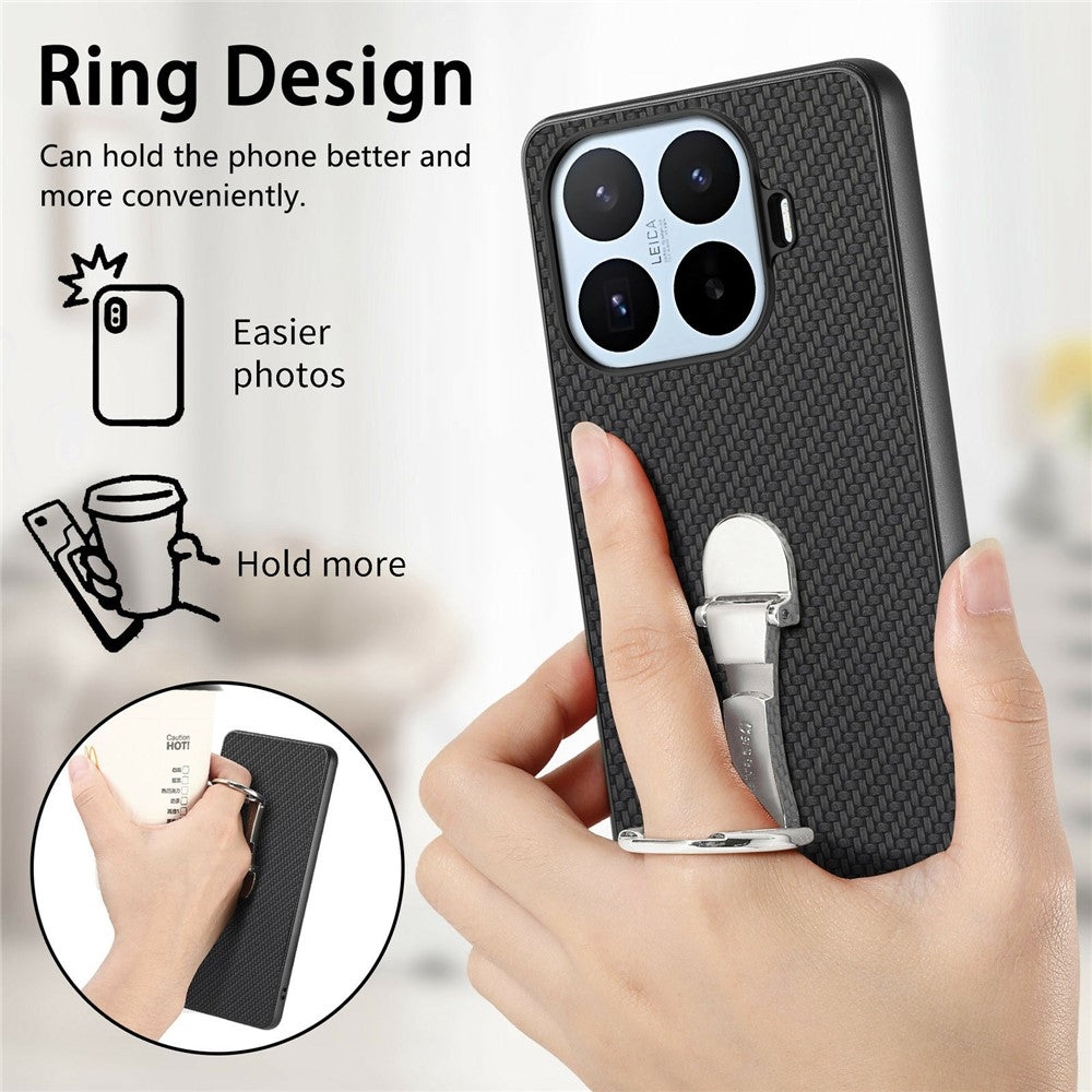 Xiaomi 17T – Handyhülle aus Carbonfaser, gehärtetem Glas und TPU, mit Ständer, mit Displayschutz, stoßfest