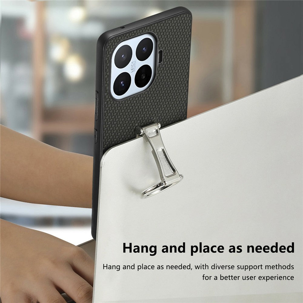 Xiaomi 17T – Handyhülle aus Carbonfaser, gehärtetem Glas und TPU, mit Ständer, mit Displayschutz, stoßfest