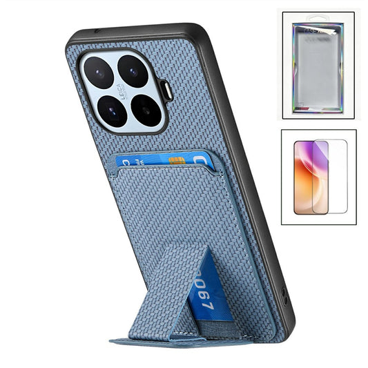 Xiaomi 17T – Handyhülle aus PU-Leder, gehärtetem Glas & TPU, mit Ständer, Kartenfach & Displayschutz