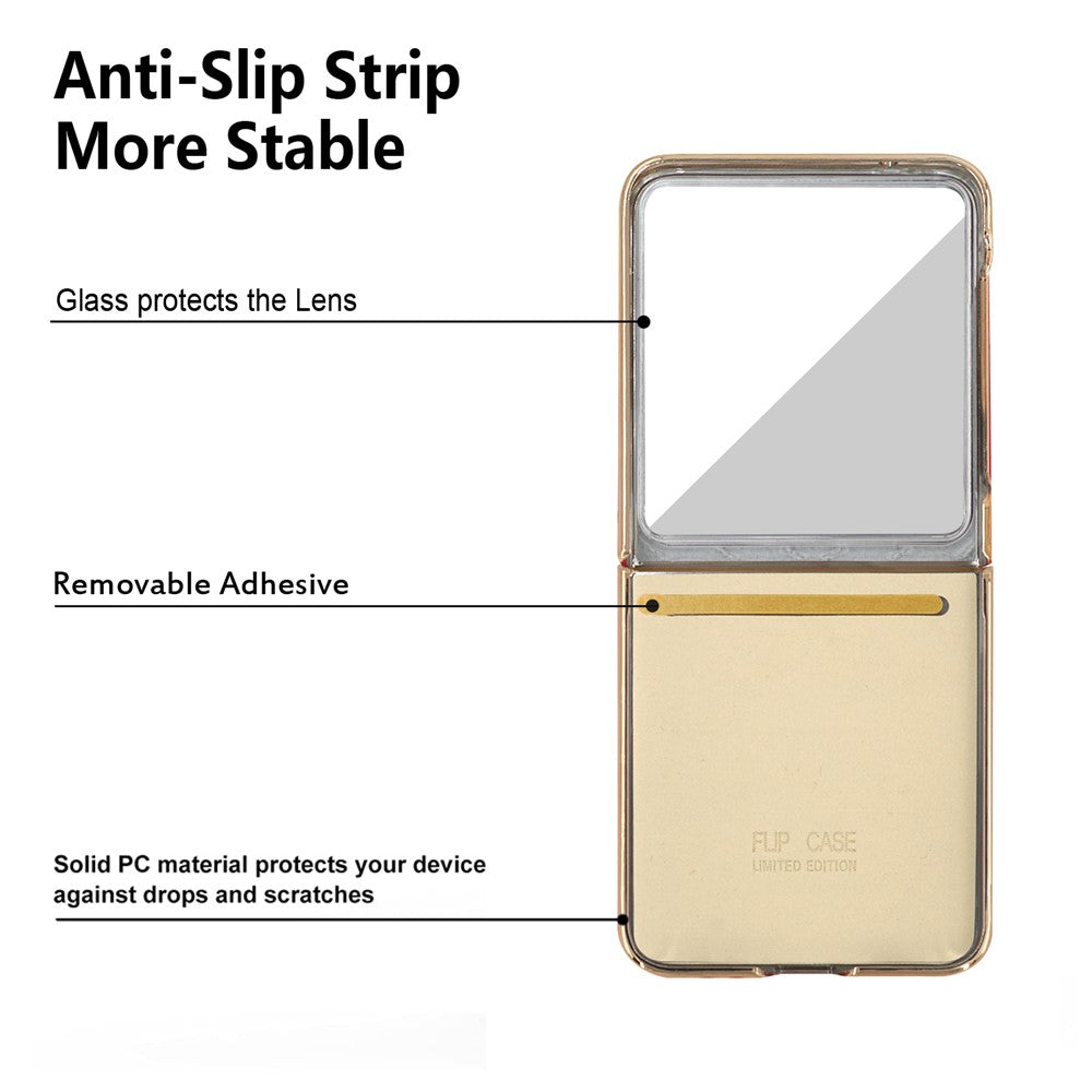 For Samsung Galaxy Z Flip8 Case Rhombus Grid Phone Cover with Tempered Glass Film