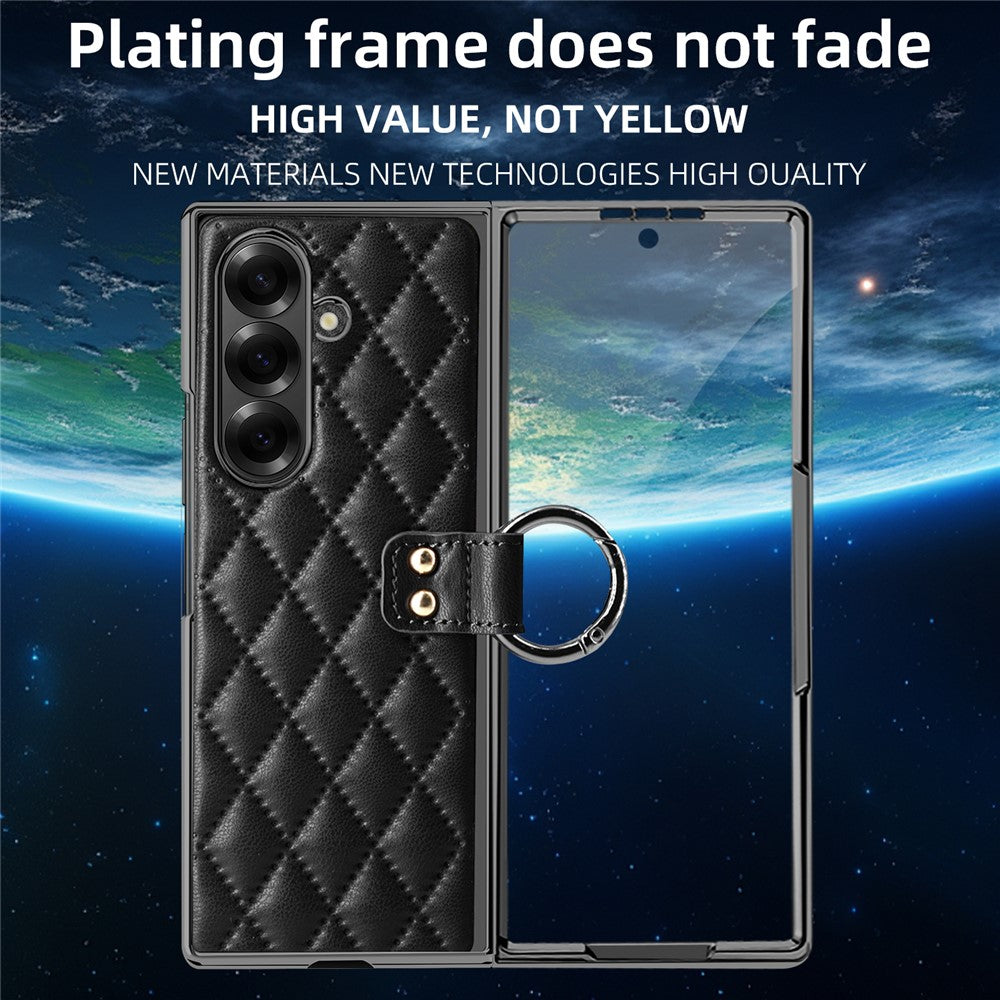For Samsung Galaxy Z Fold8 Ultra Case Rhombus Grid Phone Cover with Tempered Glass Film