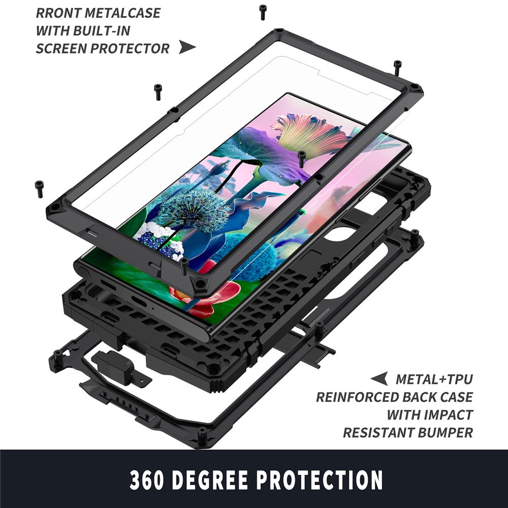 Galaxy S23 Ultra Schutzhülle – Stoßfest, staubdicht, mit gehärtetem Glas & Ständer