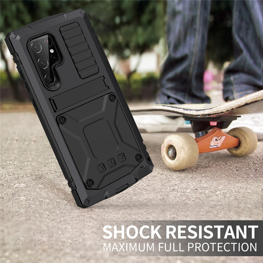 Galaxy S23 Ultra Schutzhülle – Stoßfest, staubdicht, mit gehärtetem Glas & Ständer